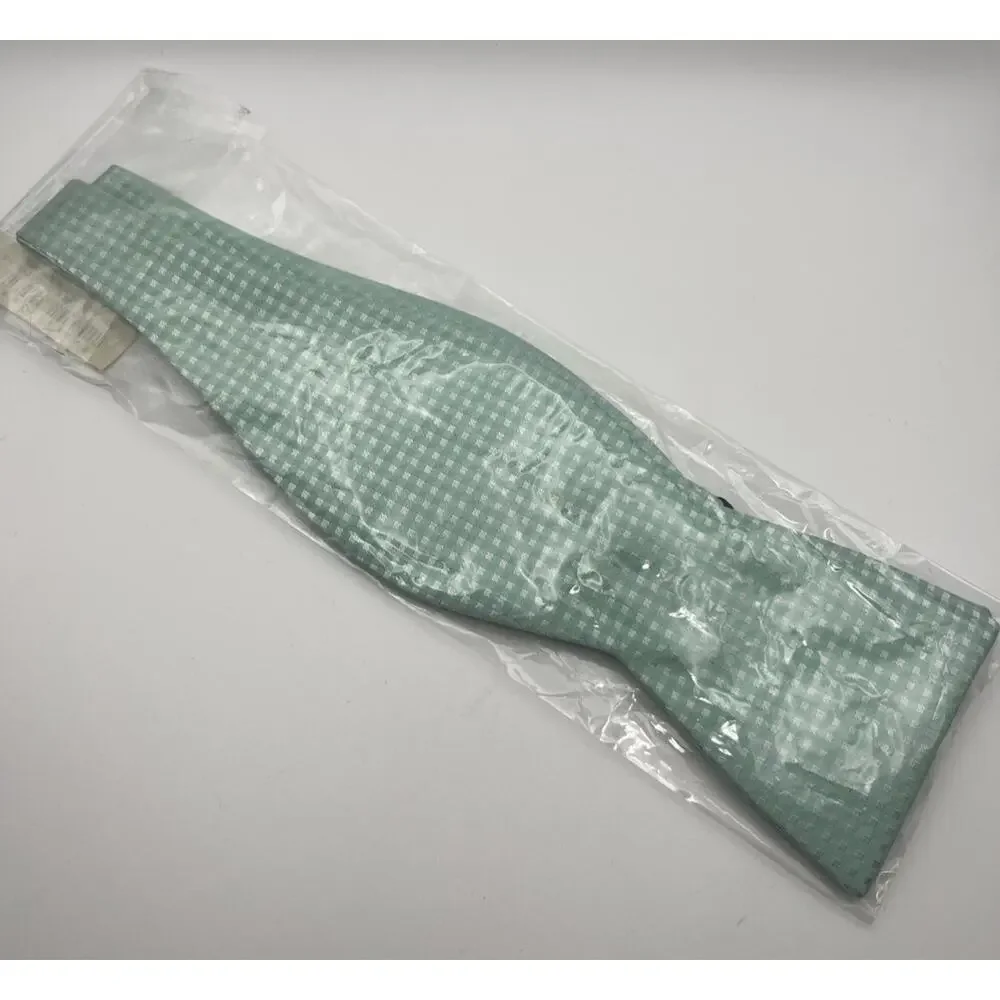 The Tie Bar Silk Bow Tie Green Be Married Checks One Size